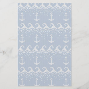 Nautical Knit Pattern Stationery