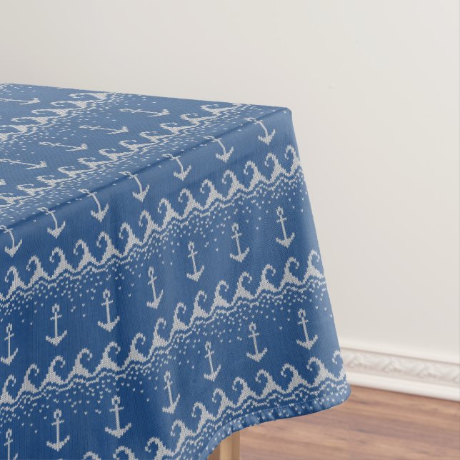Nautical Knit Pattern Tablecloth (In Situ)