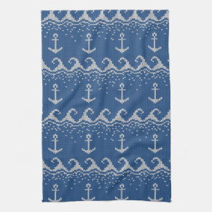 Nautical Knit Pattern Tea Towel