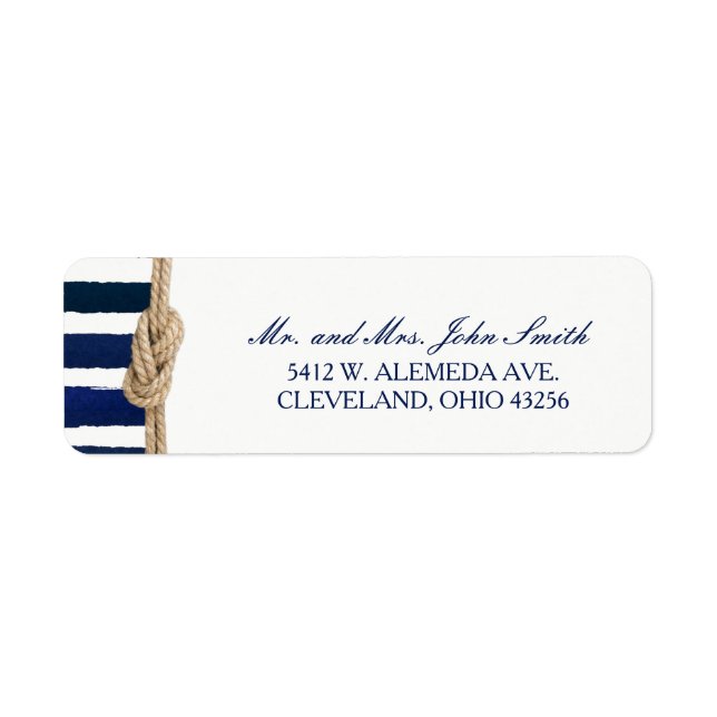 Nautical Knot Burlap Navy Stripes Wedding (Front)