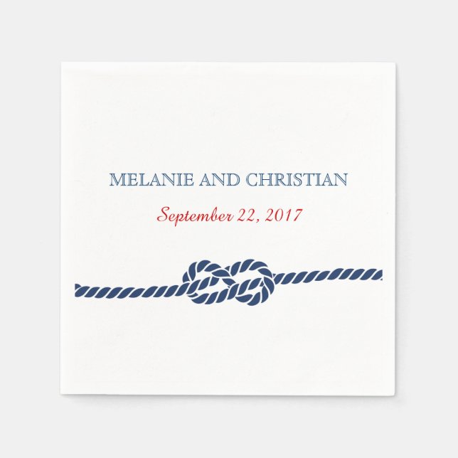 Nautical Knot Wedding Cocktail Napkin (Front)