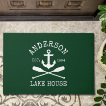 Nautical Lake House Family Anchor Oars Green