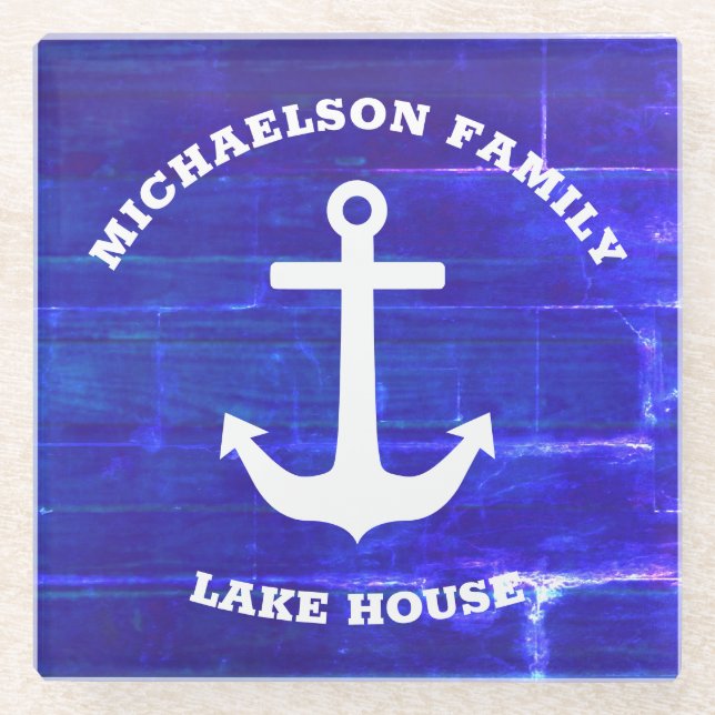 Nautical Lake House Glass Coaster (Front)
