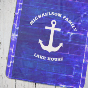 Nautical Lake House Sherpa Blanket