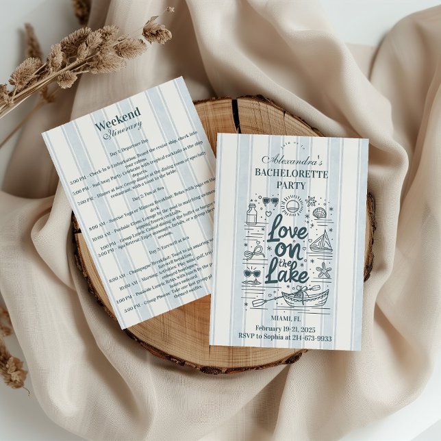 Nautical Lake Weekend Bachelorette Itinerary Invitation (Creator Uploaded)