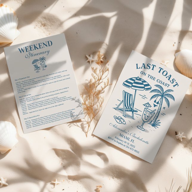 Nautical Last Toast Bachelorette Weekend Invitation (Creator Uploaded)