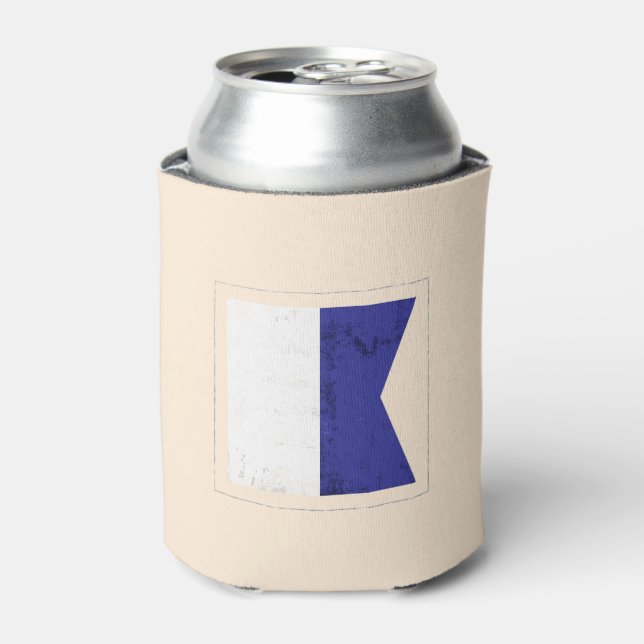 Nautical Letter “A” Signal Flag Can Cooler (Can Front)