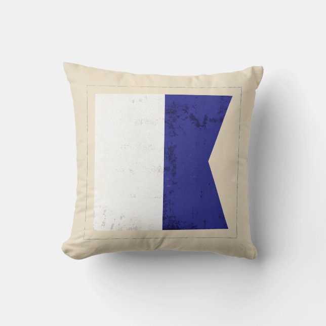 Nautical Letter “A” Signal Flag Cushion (Front)