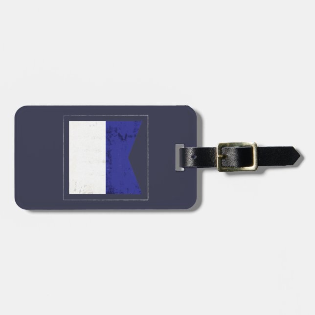 Nautical Letter “A” Signal Flag Luggage Tag (Front Horizontal)