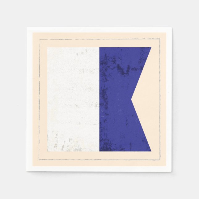 Nautical Letter “A” Signal Flag Napkin (Front)