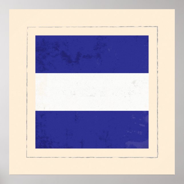 Nautical Letter “J” Signal Flag Poster (Front)