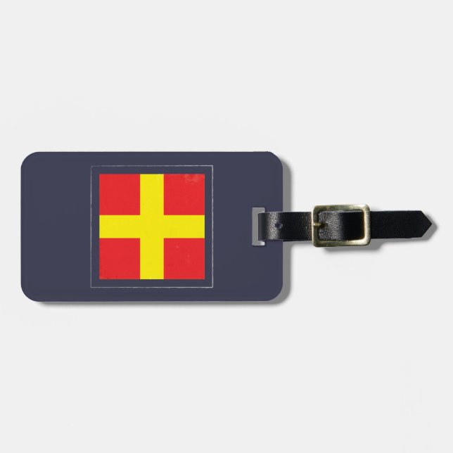 Nautical Letter “R” Signal Flag Luggage Tag (Front Horizontal)