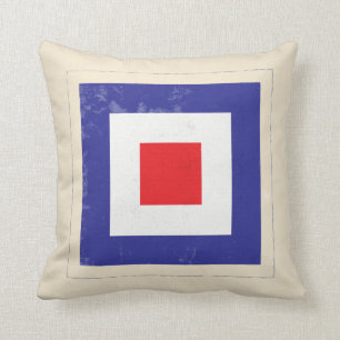 Nautical Letter “W” Signal Flag Cushion