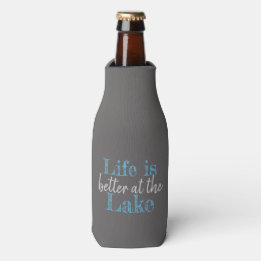 nautical LIFE IS BETTER AT THE LAKE | Bottle Cooler
