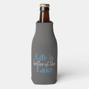nautical LIFE IS BETTER AT THE LAKE   Bottle Cooler