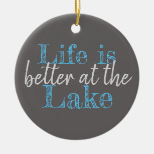 nautical LIFE IS BETTER AT THE LAKE Ceramic Tree Decoration