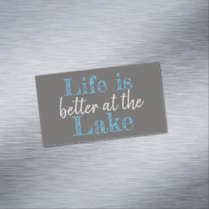 nautical LIFE IS BETTER AT THE LAKE Magnetic Business Card