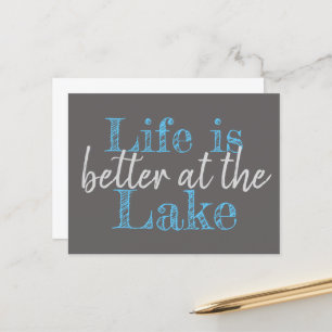 nautical LIFE IS BETTER AT THE LAKE   Postcard