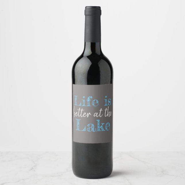 nautical LIFE IS BETTER AT THE LAKE | Wine Label (Front)