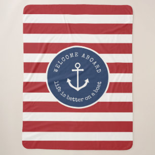 Nautical life is better on a boat blanket Large