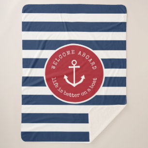 Nautical life is better on a boat blanket Large