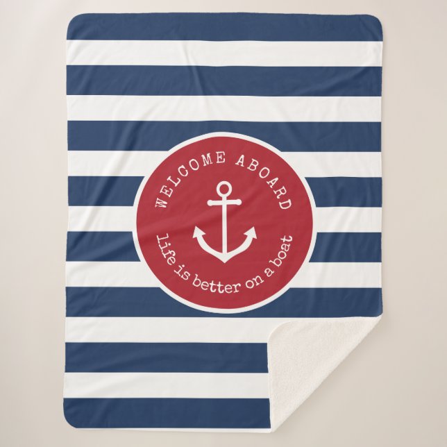 Nautical life is better on a boat blanket Large (Front)