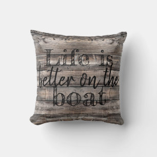 nautical LIFE IS BETTER ON THE BOAT two-sided   Cushion