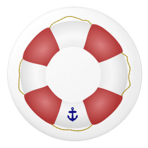Nautical Life preserver Ceramic Knob