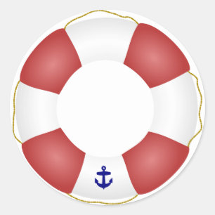 Nautical Life preserver Classic Round Sticker