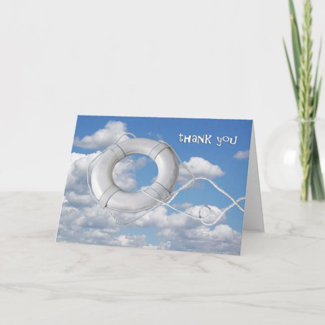 Nautical Life Saver Thank You Card (Front)