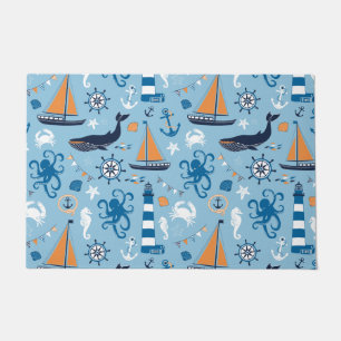 Nautical Light Blue Doormat