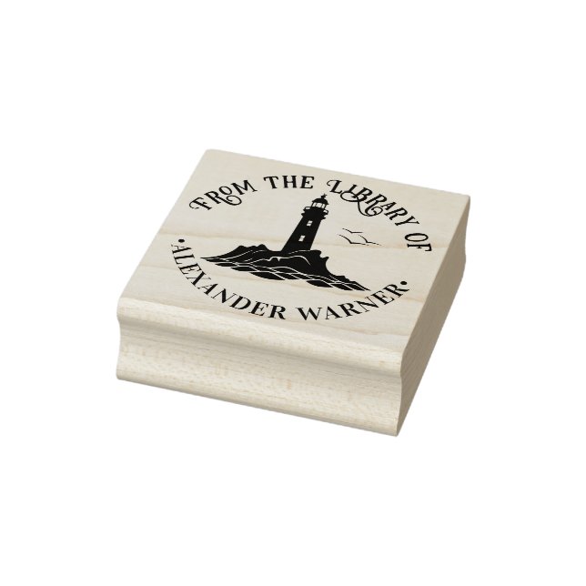Nautical Lighthouse #3 “From the library of” Book  Rubber Stamp (Stamp)