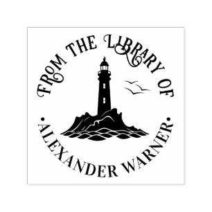 Nautical Lighthouse #3 “From the library of” Book Self-inking Stamp