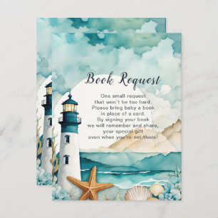 Nautical Lighthouse Baby Shower Book Request Enclosure Card