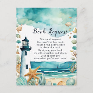 Nautical Lighthouse Baby Shower Book Request Enclosure Card