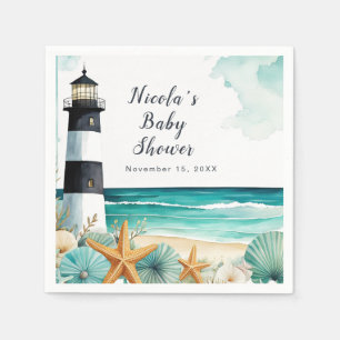 Nautical Lighthouse Baby Shower Napkin