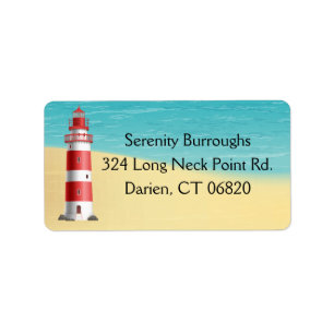 Nautical Lighthouse Beach Ocean Summer Wedding Label