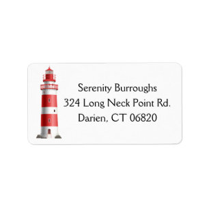 Nautical Lighthouse Beach Ocean Summer Wedding Label