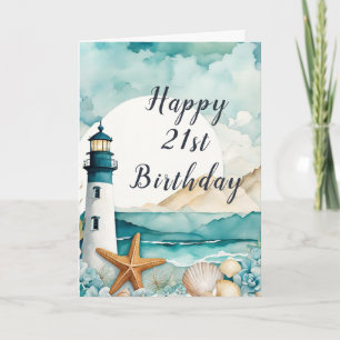 Nautical Lighthouse Birthday Card