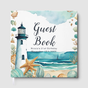 Nautical Lighthouse Birthday Party Guest Book