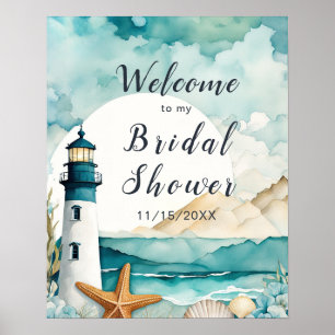 Nautical Lighthouse Bridal Shower Poster