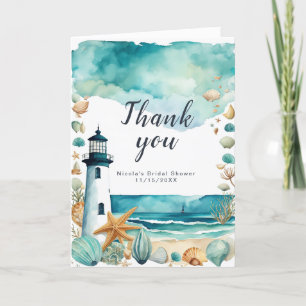 Nautical Lighthouse Bridal Shower Thank You Card