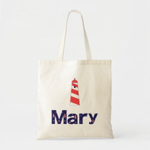 Nautical Lighthouse Monogram Tote Mary Bag