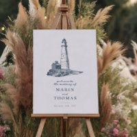 Nautical Lighthouse Ocean Sea Wedding Welcome Sign