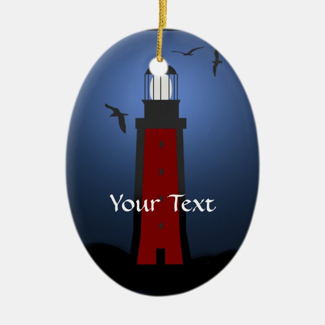 Nautical Lighthouse Oval Ornament (Front)