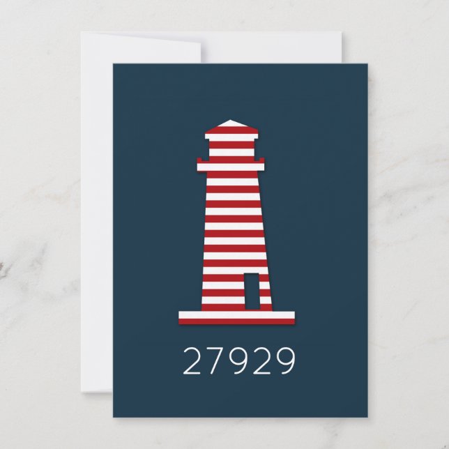 Nautical Lighthouse Patriotic Reunion Invite (Front)