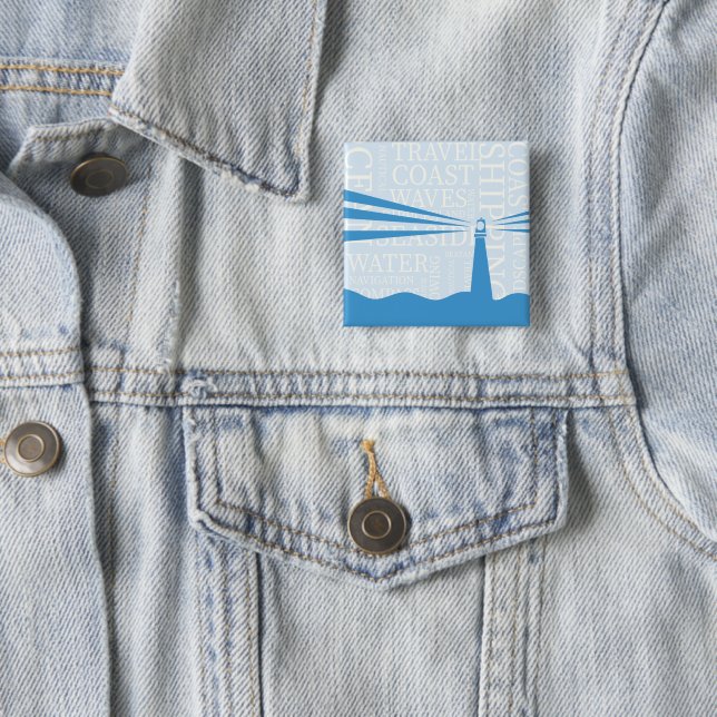 Nautical Lighthouse poster 15 Cm Square Badge (In Situ)