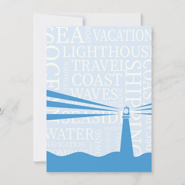 Nautical Lighthouse poster Invitation (Back)