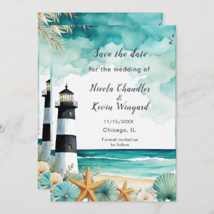 Nautical Lighthouse Reception Save The Date