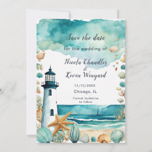 Nautical Lighthouse Reception Save The Date